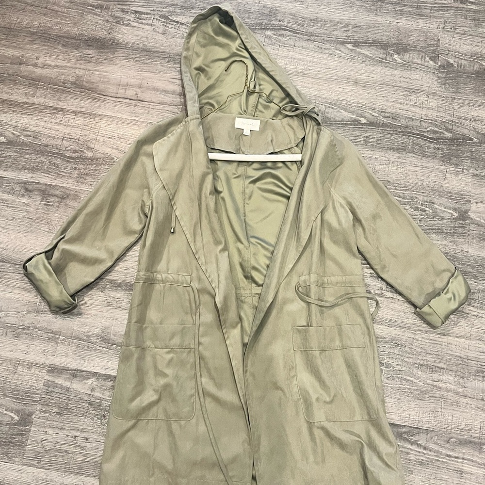 Sage colored lightweight jacket.